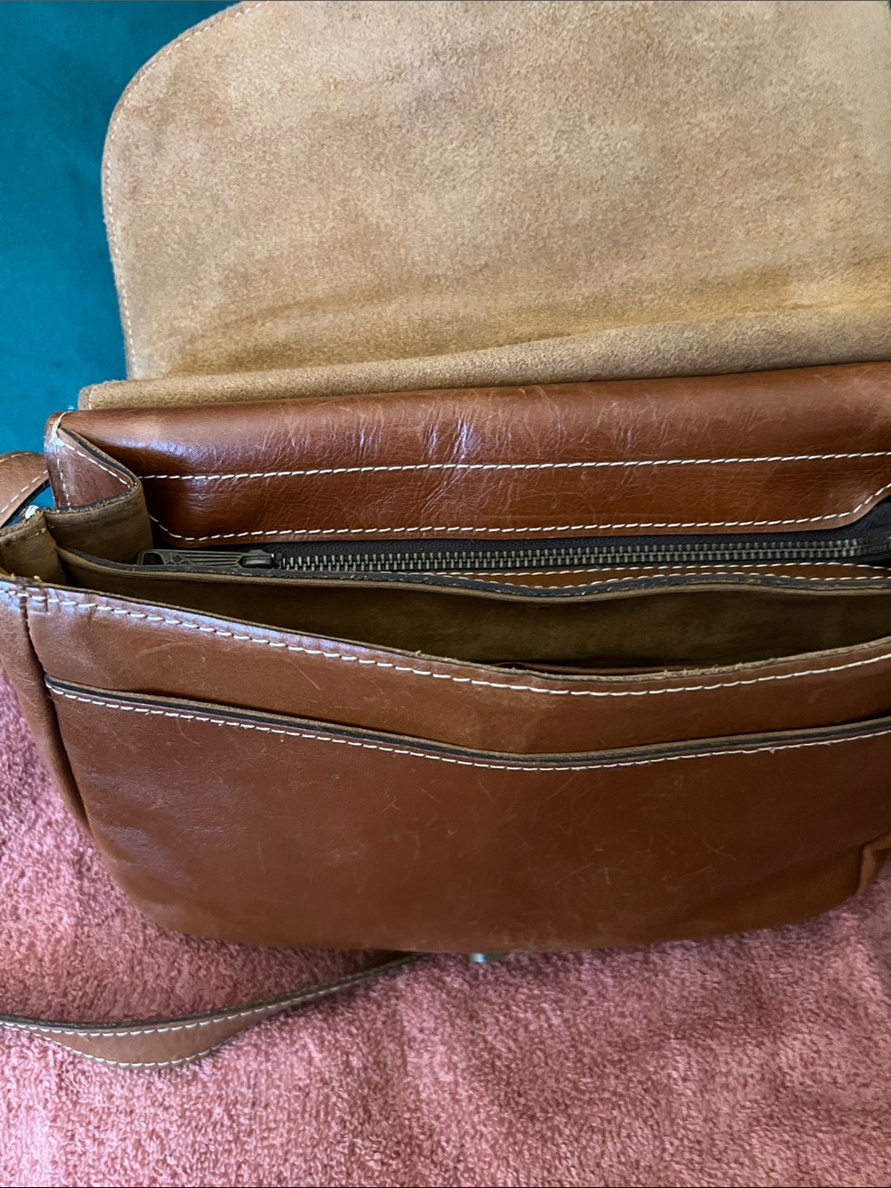Patricia Nash London Saddle Crossbody Bag Cognac/Tan - Picture 10 of 10